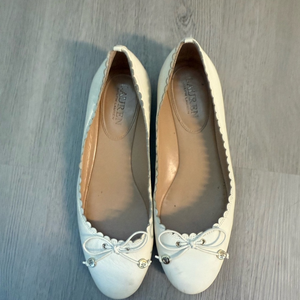 Ralph Lauren Cream Ballet Flats with Bow